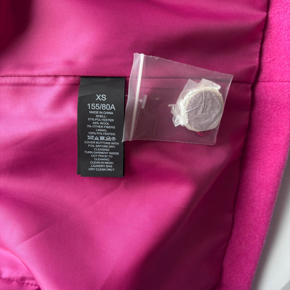 Kate Spade Women's XS Wool Marker Pink Single-Breasted Coat NWT but Damaged - Picture 7 of 8